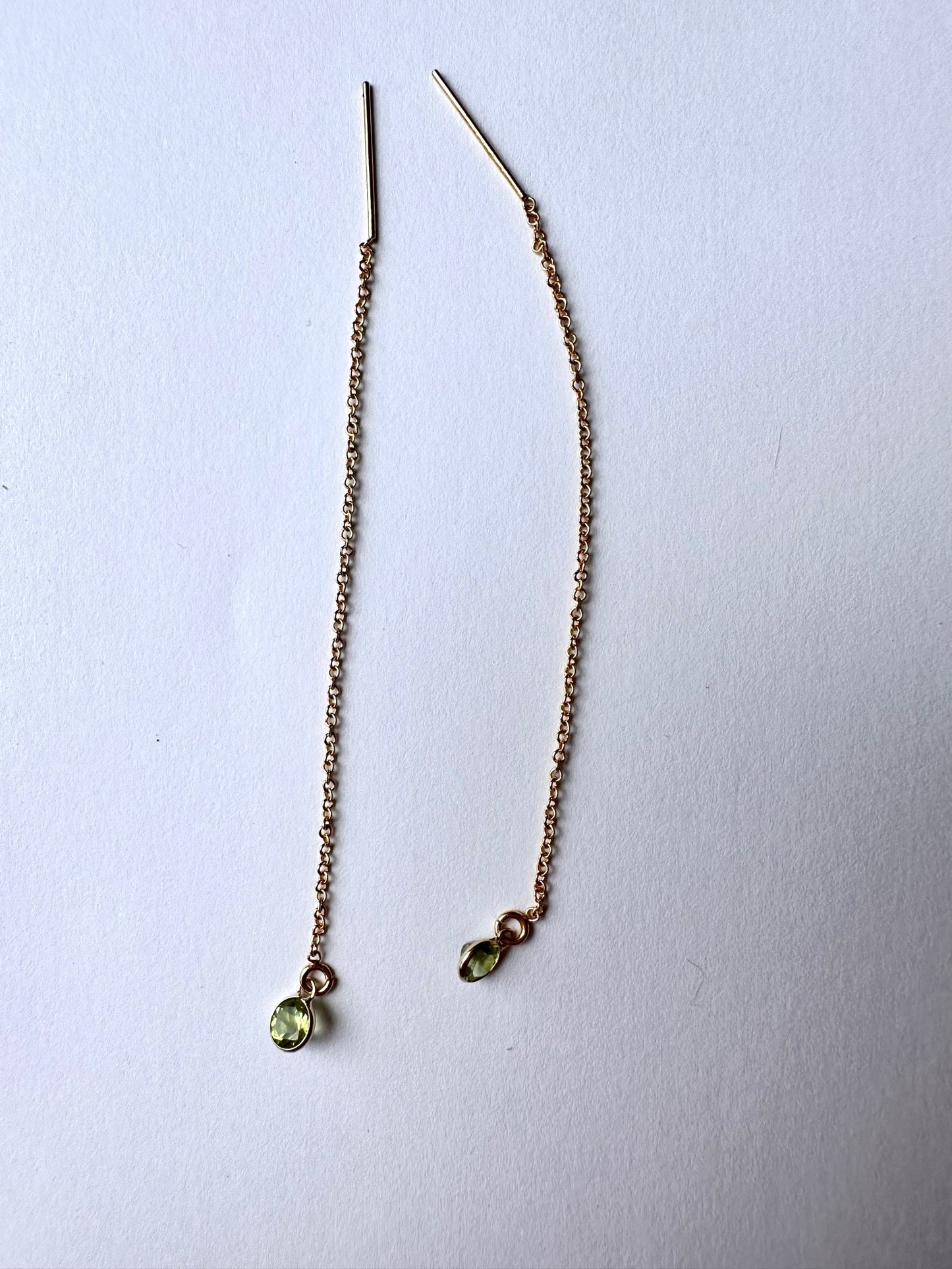 Gemstone threader earring