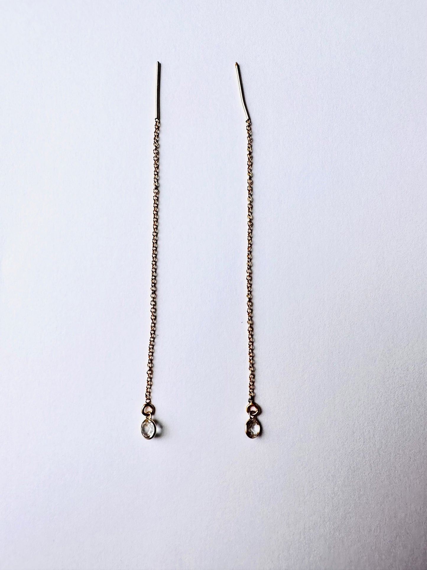 Gemstone threader earring