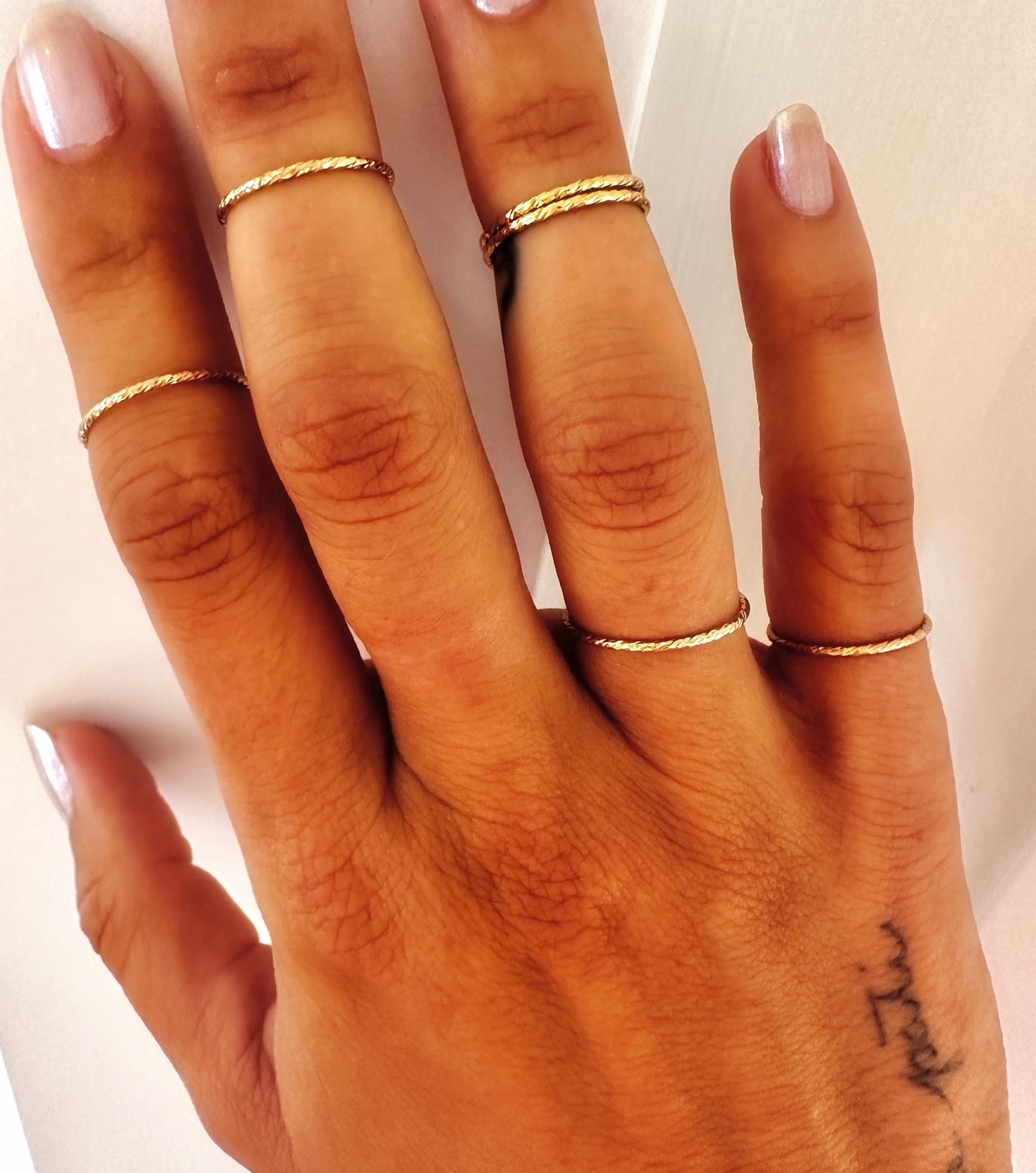 Sparkle stacking midi ring