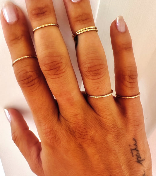 Sparkle stacking midi ring