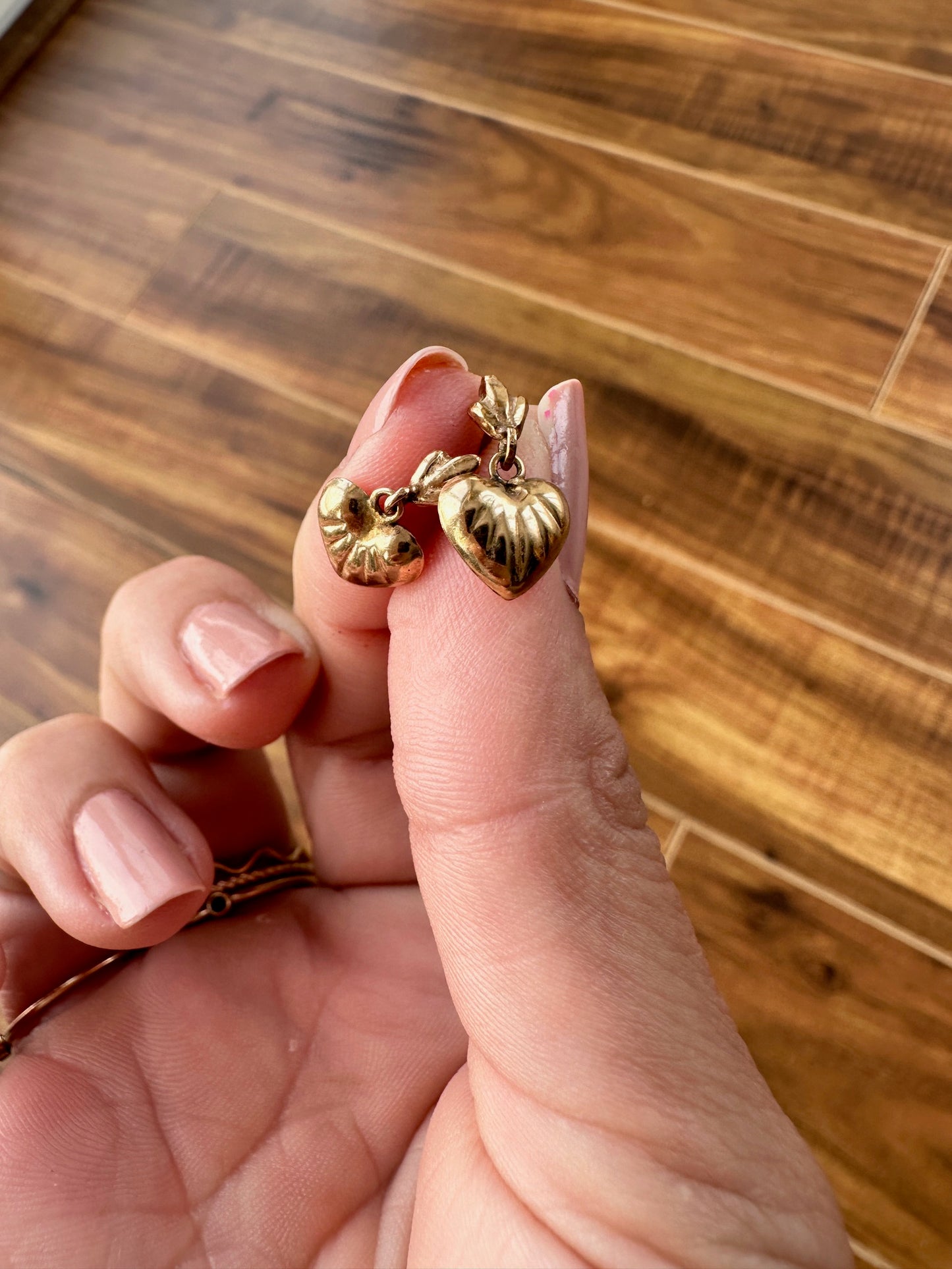 Vintage puffy heart earrings