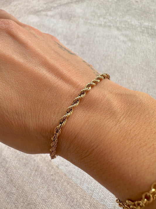 10k gold chain rope bracelet