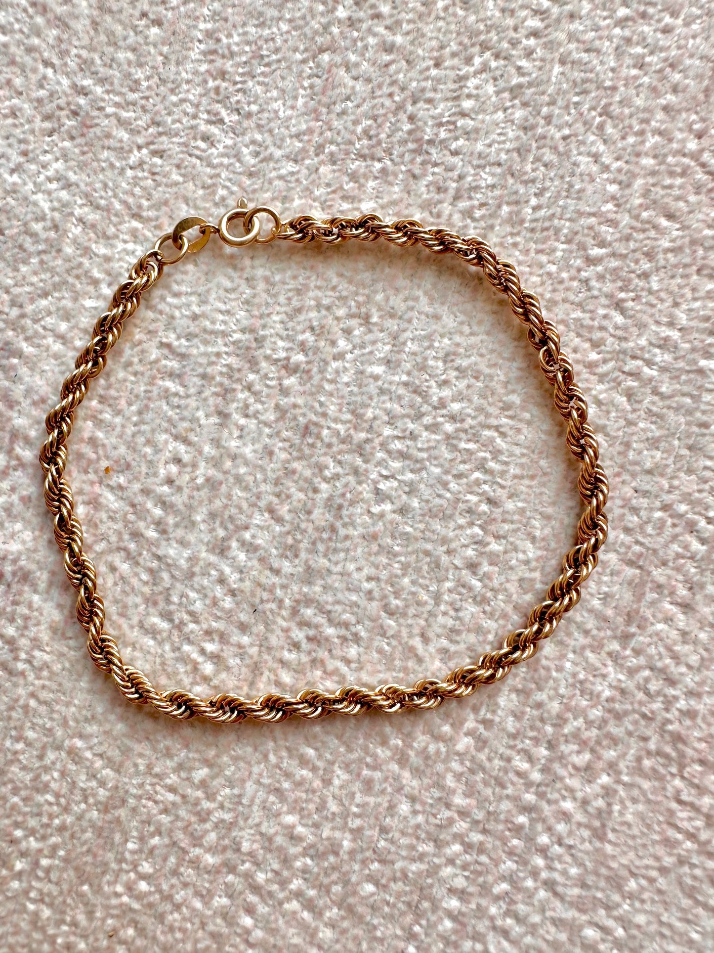 10k gold chain rope bracelet