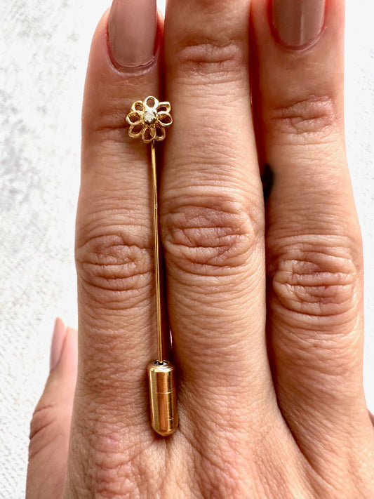 10k gold and diamond stick pin